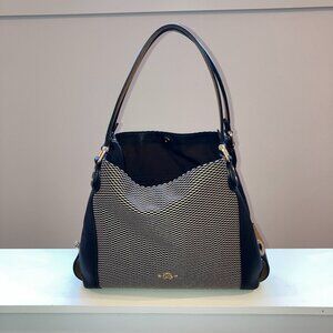GENUINE COACH EDIE LEGACY JACQUARD SHOULDER BAG